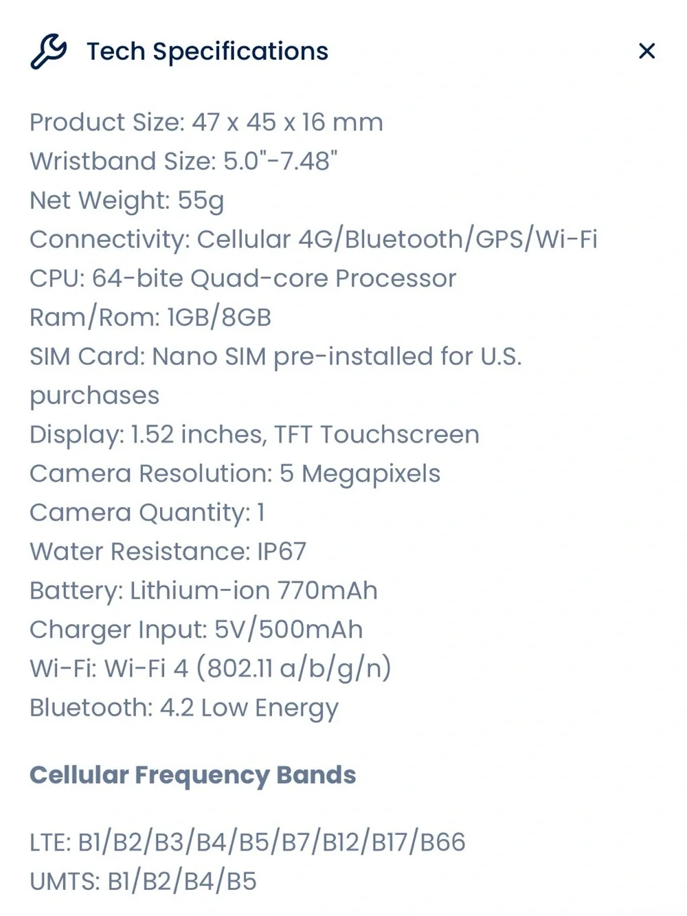Kids GPS Smartwatch in Light Blue — Calling & SOS